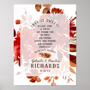Poster Rustic Beauty Fall Love is Sweet Treat Table Sign