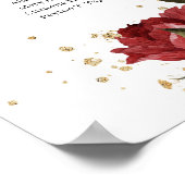 Poster Rustic Blush Bourgogne Mauve rose pivoines assis (Coin)