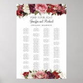 Poster Rustic Blush Bourgogne Mauve rose pivoines assis (Devant)