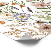 Poster Rustic Boho Fleurs sauvages Fête des mariées Bienv (Coin)