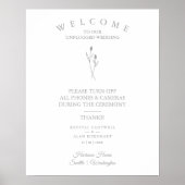 Poster Rustic Botanical Simple Wedding Unplugged Ceremony (Devant)