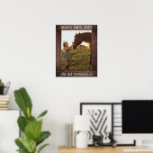 Poster Rustic Brown Wood Text Editable Faux Photo Frame (Bureau à domicile)