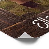 Poster Rustic Brown Wood Text Editable Faux Photo Frame (Coin)