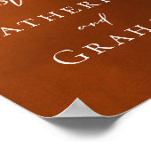 Poster Rustic Burnt Orange Signer Notre Livre D'Invité Ma (Coin)