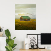 Poster Rustic Cabin at Sunrise – Grand Teton National Par (Bureau à domicile)