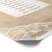 Poster Rustic Canvas, Paper & Lace Look Seating Chart (Coin)