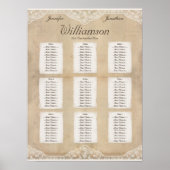 Poster Rustic Canvas, Paper & Lace Look Seating Chart (Devant)