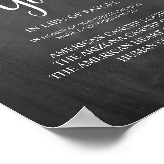 Poster Rustic Chalkboard, Don Mariage, Contribution (Coin)