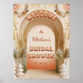 Poster Rustic Chic Boho Pampas Bridal Shower Welcome Sign (Devant)