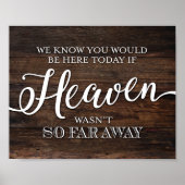 Poster Rustic Chic SI HEAVEN N'ÉTAIT PAS JUSQU'À PRÉSENT  (Devant)
