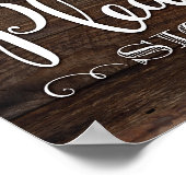 Poster Rustic Chic S'IL VOUS PLAÎT SIGNER Signe Imprimer (Coin)