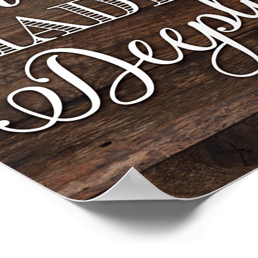 Poster Rustic Chic VRAIMENT PROFONDÉMENT SIGNIFIER (Coin)