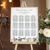 Poster Rustic Chic Winter Floral Wedding Seating Chart
