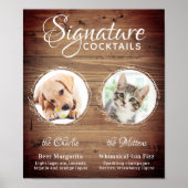 Poster Rustic Chien Signature Boissons Personnalisé Anima (Devant)