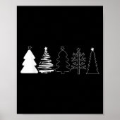 Poster Rustic Christmas Trees Winter Forest Minimalist  (Devant)