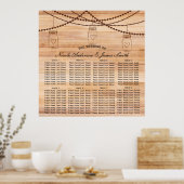 Poster Rustic Country Bois & Pots Mason Mariage Siège (Cuisine)