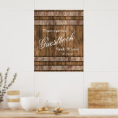 Poster Rustic Country Grange Wood Guestbook (Cuisine)