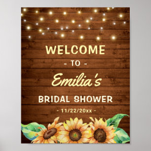 Poster Rustic Country Sunflower Bridal Shower Welcome