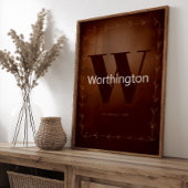 Poster Rustic Custom Family Last Name Cowboy Decor