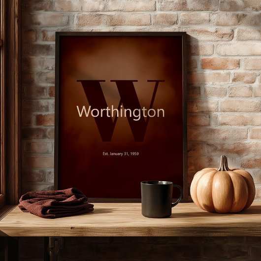 Poster Rustic Custom Family Last Name Cowboy Decor