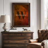 Poster Rustic Custom Last Name Western Farmhouse