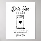 Poster Rustic Date Jar Ideas Sign for Bridal Shower (Devant)