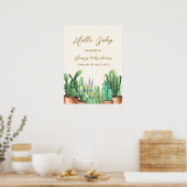 Poster Rustic Desert Cactus Garden Baby shower Bienvenue (Cuisine)