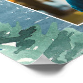 Poster Rustic Dusky Blue Mountains Jour de Mariage (Coin)