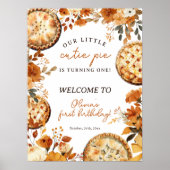 Poster Rustic Fall Neutral Cutie Pie First Birthday (Devant)