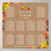 Poster Rustic Fall quitte Burlap Mariage Sièges Graphique (Devant)