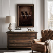 Poster Rustic Farmhouse Family Last Name Western Decor