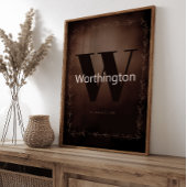 Poster Rustic Farmhouse Family Last Name Western Decor