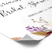 Poster Rustic Floral Botanical Bridal Shower Welcome (Coin)