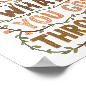 Poster Rustic Floral "Grow Through What You Go Through" (Coin)