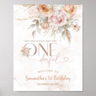 Poster Rustic Floral Pampas n'est-elle pas un bienvenu me