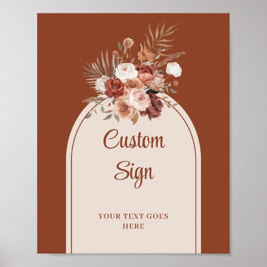 Poster Rustic Forest Green Feuille or Mariage personnalis (Devant)