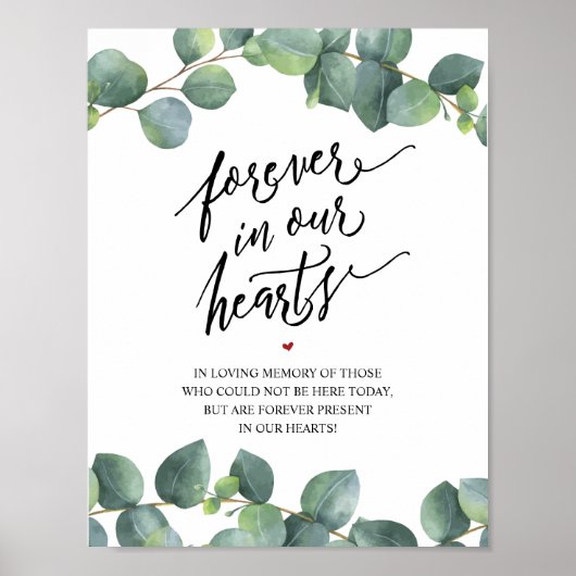 Poster Rustic Forever In Our Hearts Memorial Sign (Devant)