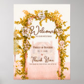 Poster Rustic Garden Arch Countryside Wedding Welcome (Devant)