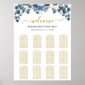 Poster Rustic Greenery Wedding Table Plan (Devant)