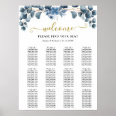 Poster Rustic Greenery Wedding Table Plan (Devant)