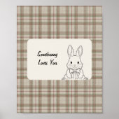 Poster Rustic Grey Gingham Wall Art - Western Style Decor (Devant)