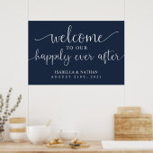Poster Rustic Happily Ever After Wedding Welcome Sign (Cuisine)