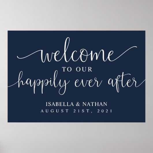 Poster Rustic Happily Ever After Wedding Welcome Sign (Devant)