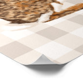 Poster Rustic Hare And Carrots Happy Easter Beige Gingham (Coin)