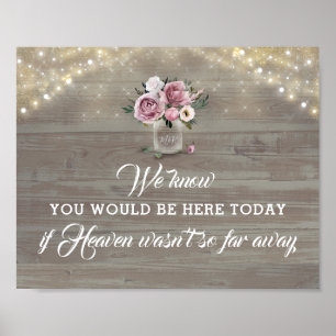 Poster Rustic If Heaven Wasn't So Far Away Memorial