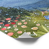 Poster Rustic Kraft Mountain Floral Wedding Welcome Sign (Coin)