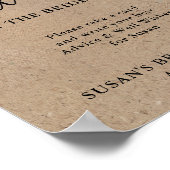 Poster Rustic Kraft Script Fête des mariées Conseils et s (Coin)