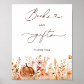 Poster Rustic Little Citrouille Livres et Baby shower de (Devant)