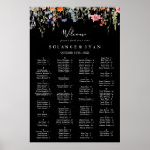 Poster Rustic Meadow Botanical Alphabetical Seating Chart (Devant)