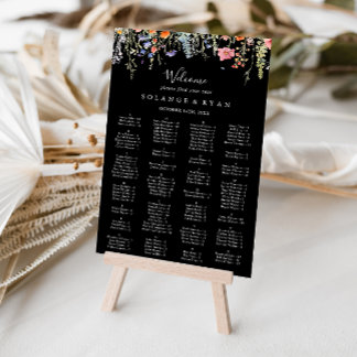 Poster Rustic Meadow Botanical Alphabetical Seating Chart